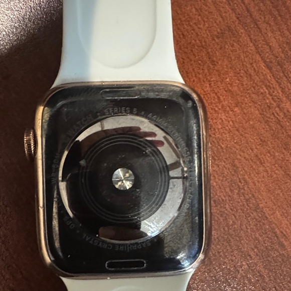 Apple Smartwatch with Silver Case and White Band